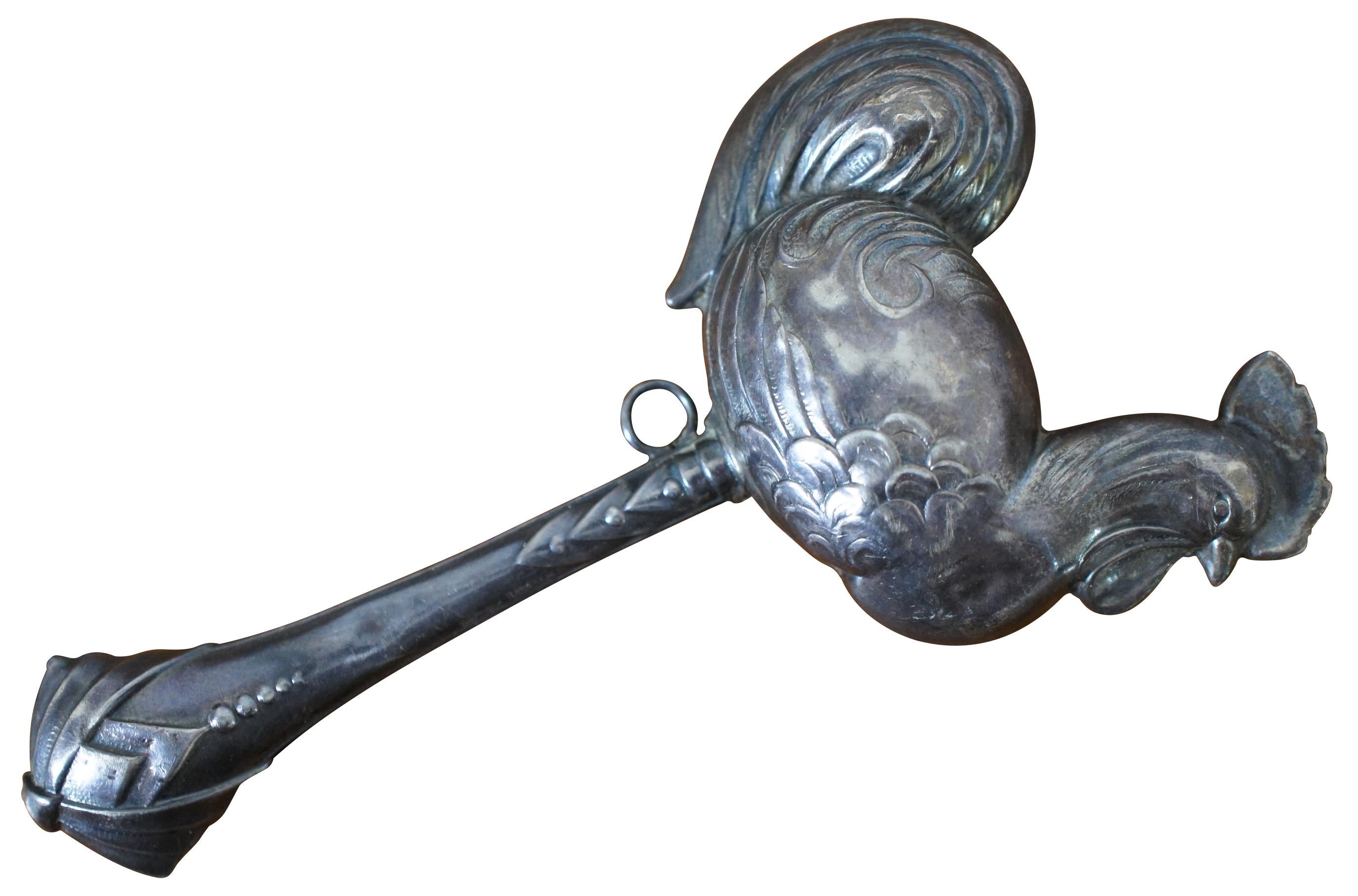 silver baby rattle antique