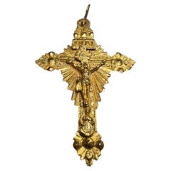 Antique Portuguese 19.2k Gold Crucifix 