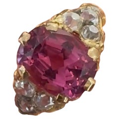 Antique Portuguese 5ct Unheated Burmese Raspberry Spinel & Old-Mine Diamond Ring