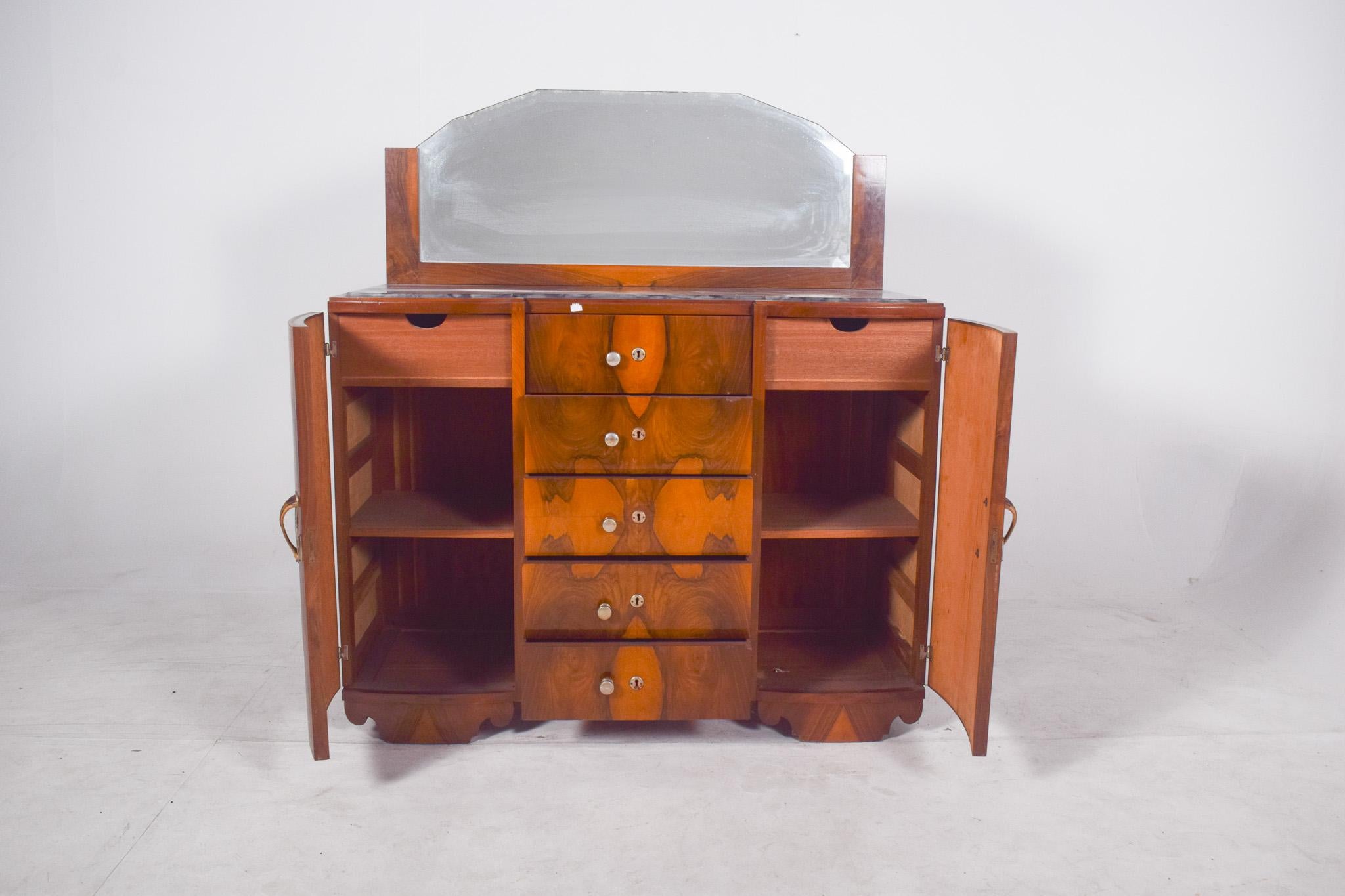 Antique Portuguese Art Deco Mirror Sideboard. For Sale 10