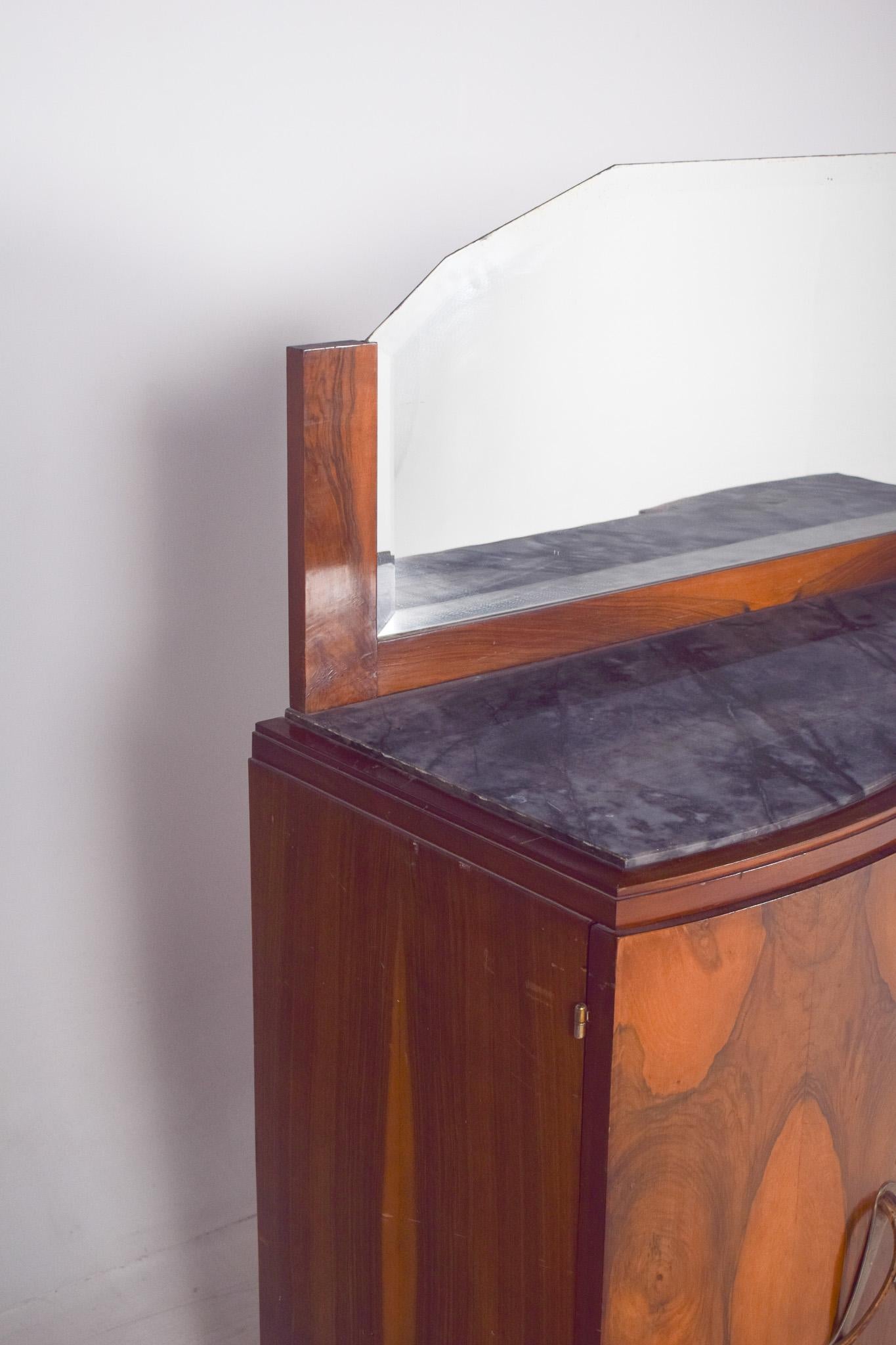 Antique Portuguese Art Deco Mirror Sideboard. In Fair Condition For Sale In Lisboa, Lisboa