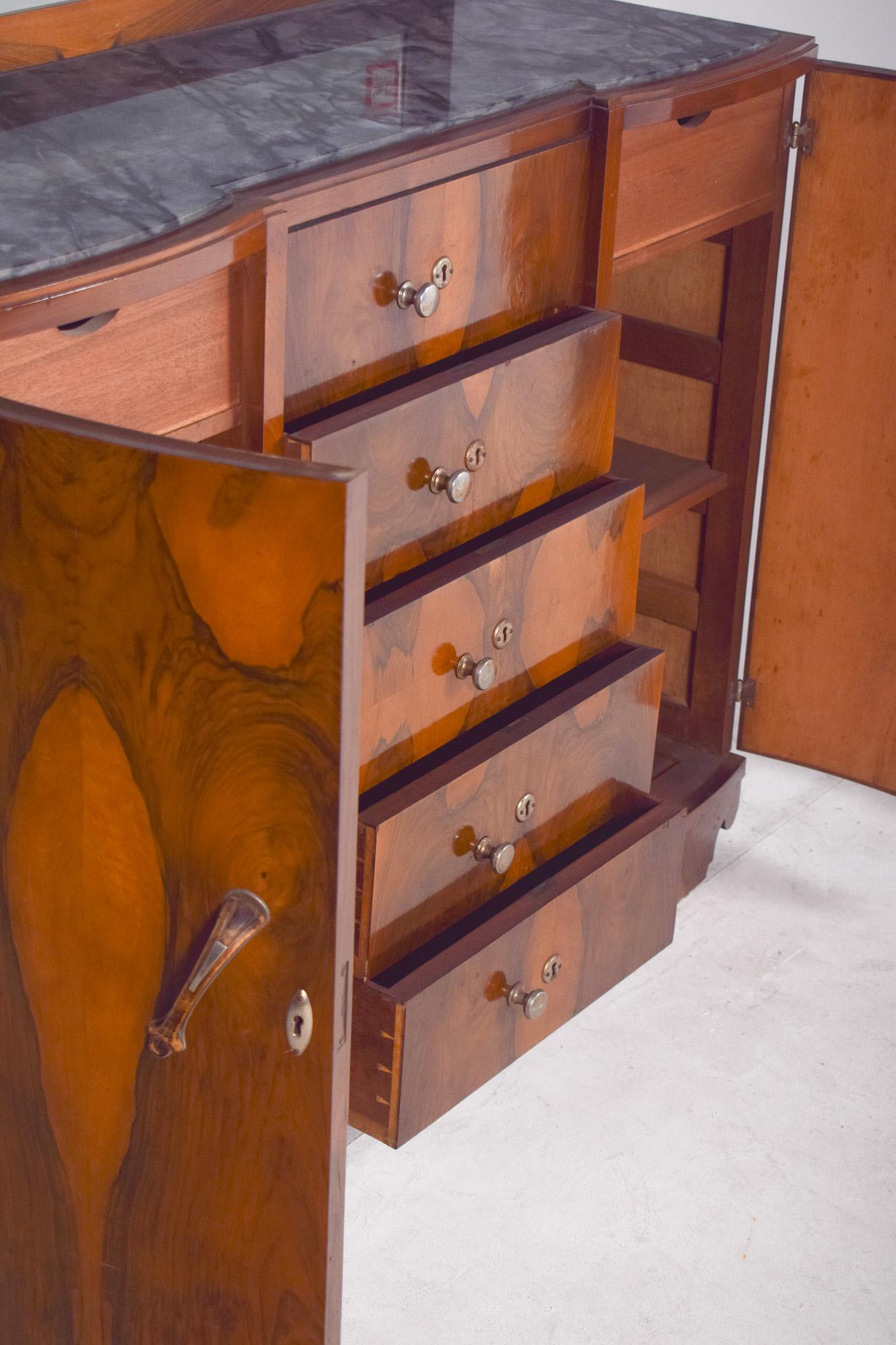 Antique Portuguese Art Deco Mirror Sideboard. For Sale 4