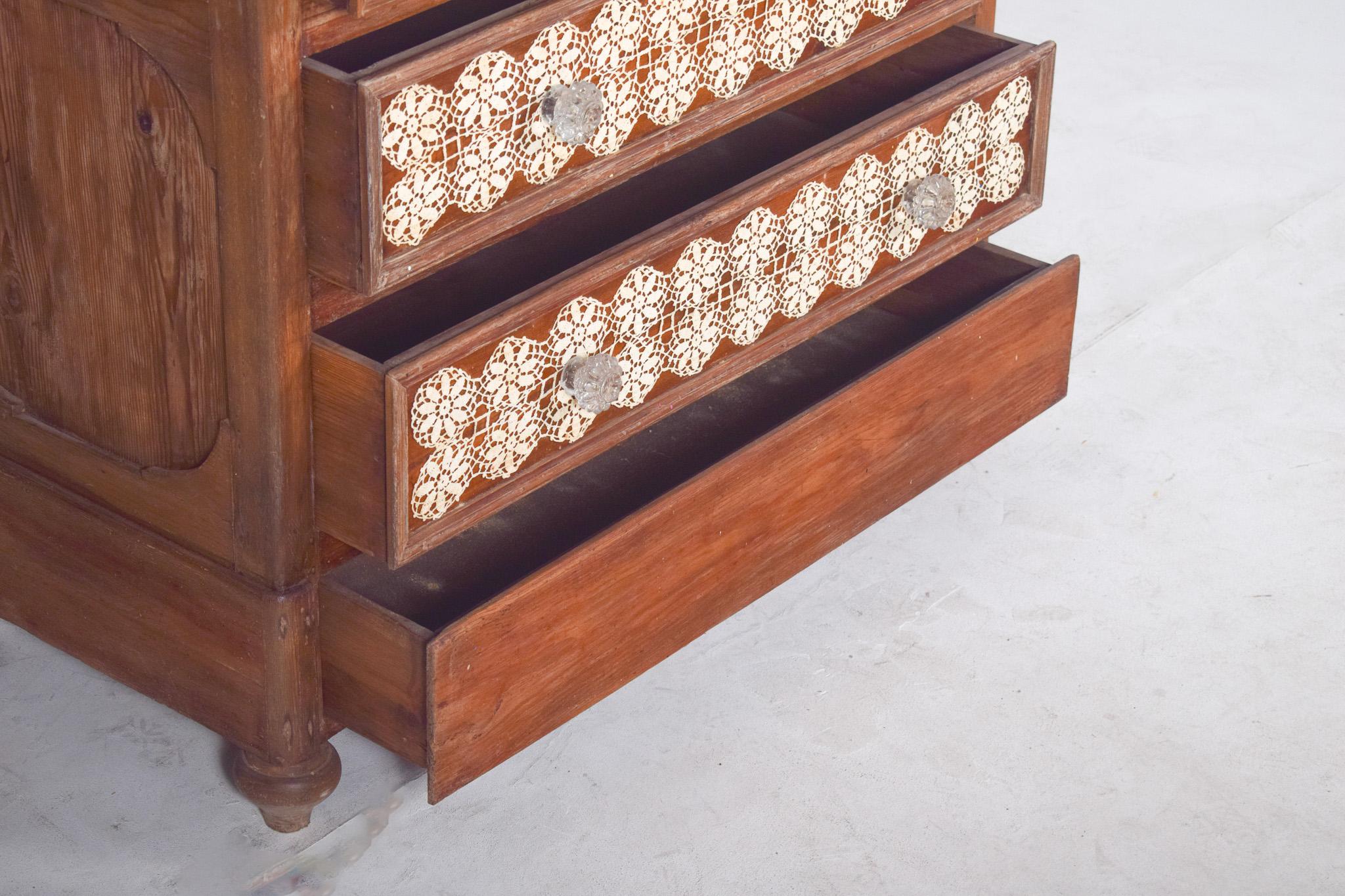 Antique Portuguese Chest of Drawers with Crochet For Sale 3