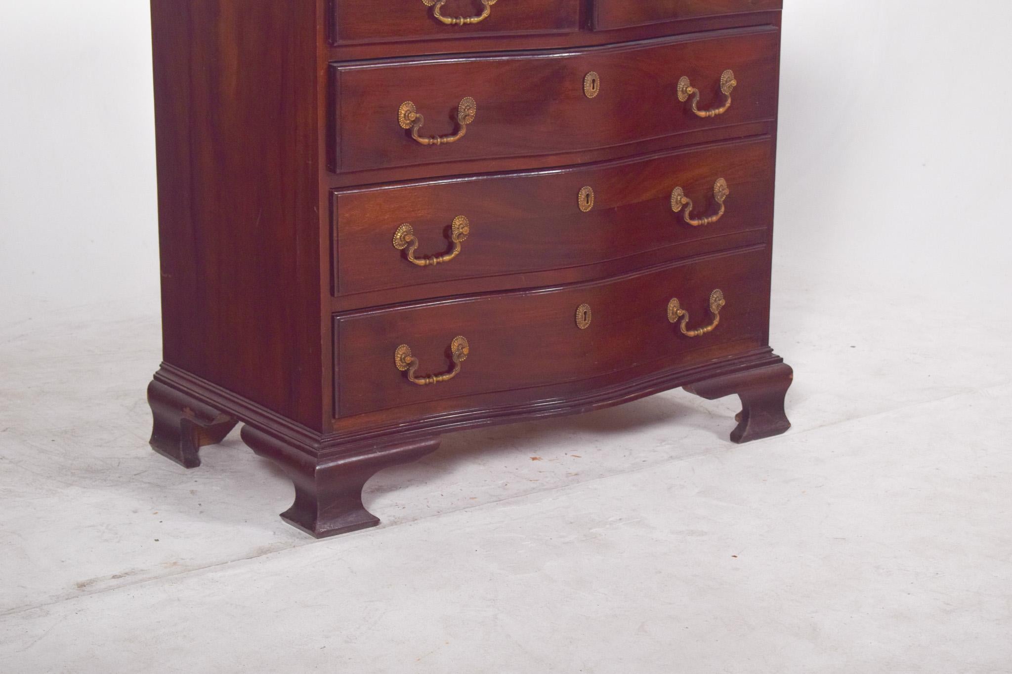 19th Century Antique Portuguese Chippendale-Style Small Chest of Drawers. For Sale