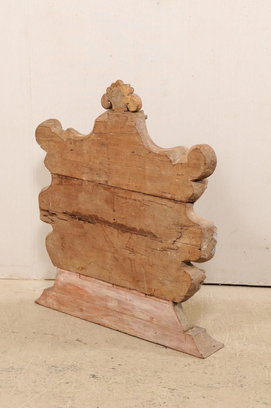 Antique Portuguese Church Plaque Adorned with Rays and Dove at Center For Sale 3