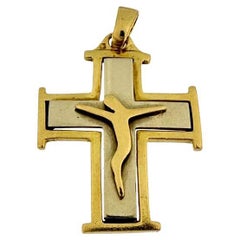 Antique Portuguese Crucifix in 19kt Yellow and White Gold