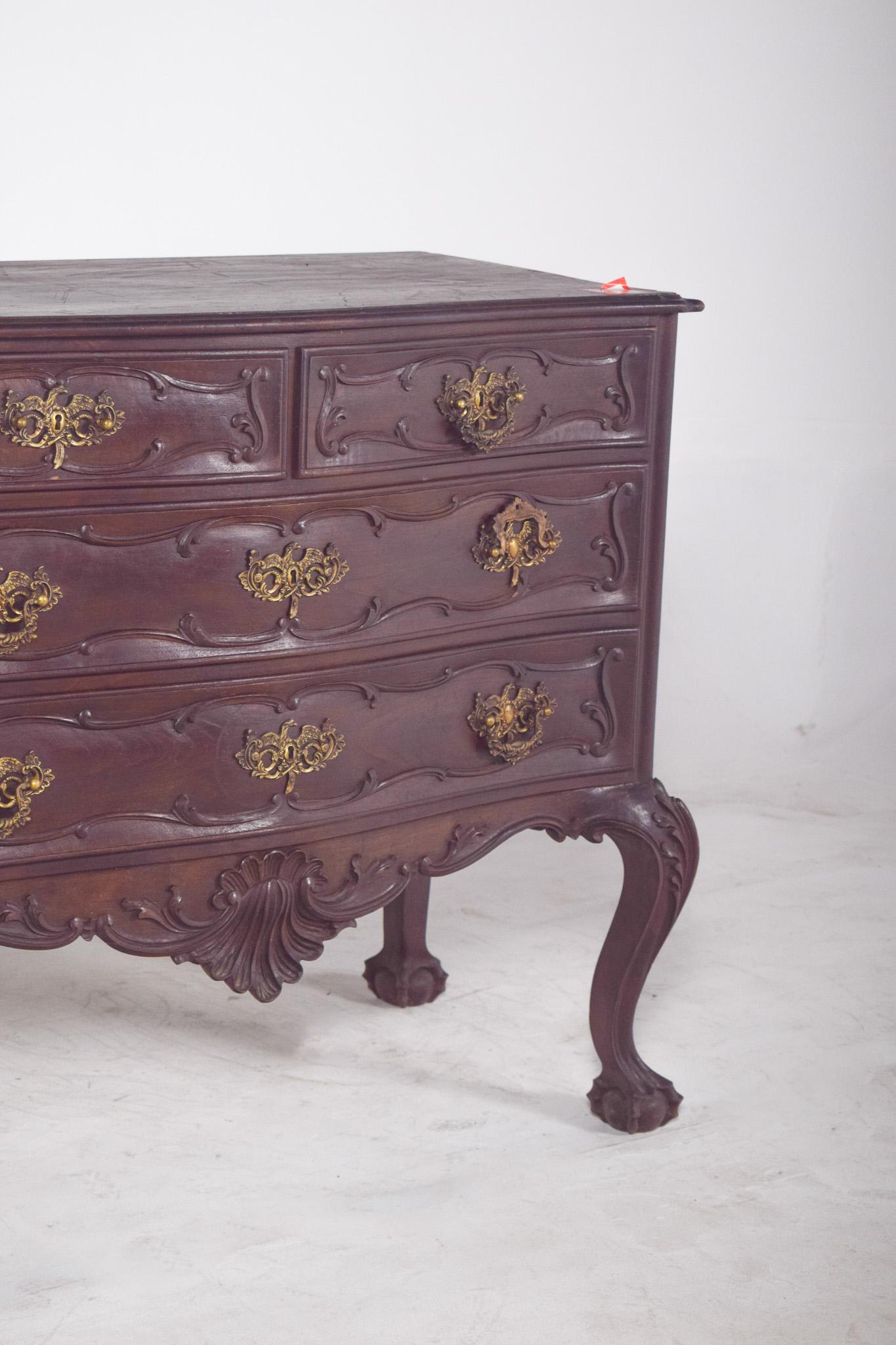 Antique Portuguese D. José-Style Half Chest of Drawers In Good Condition For Sale In Lisboa, Lisboa
