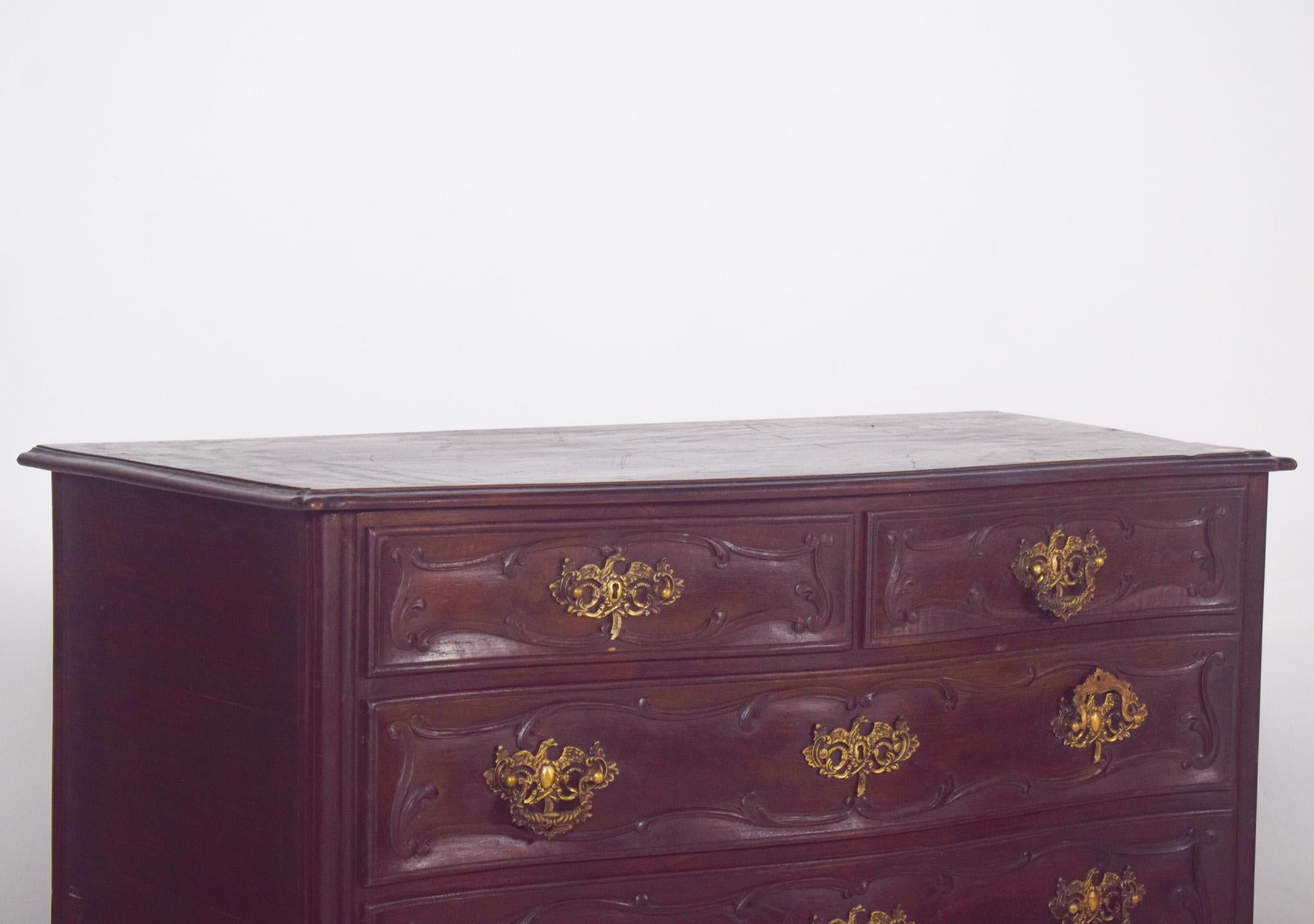 19th Century Antique Portuguese D. José-Style Half Chest of Drawers For Sale