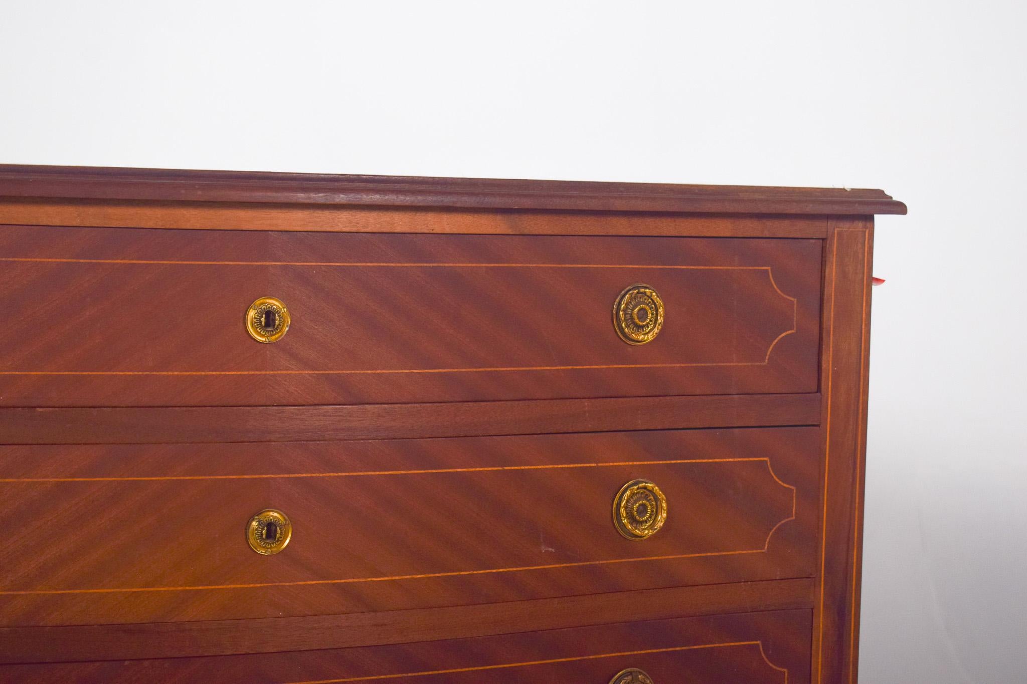 Wood Antique Portuguese D. Maria-Style Chest of Drawers For Sale