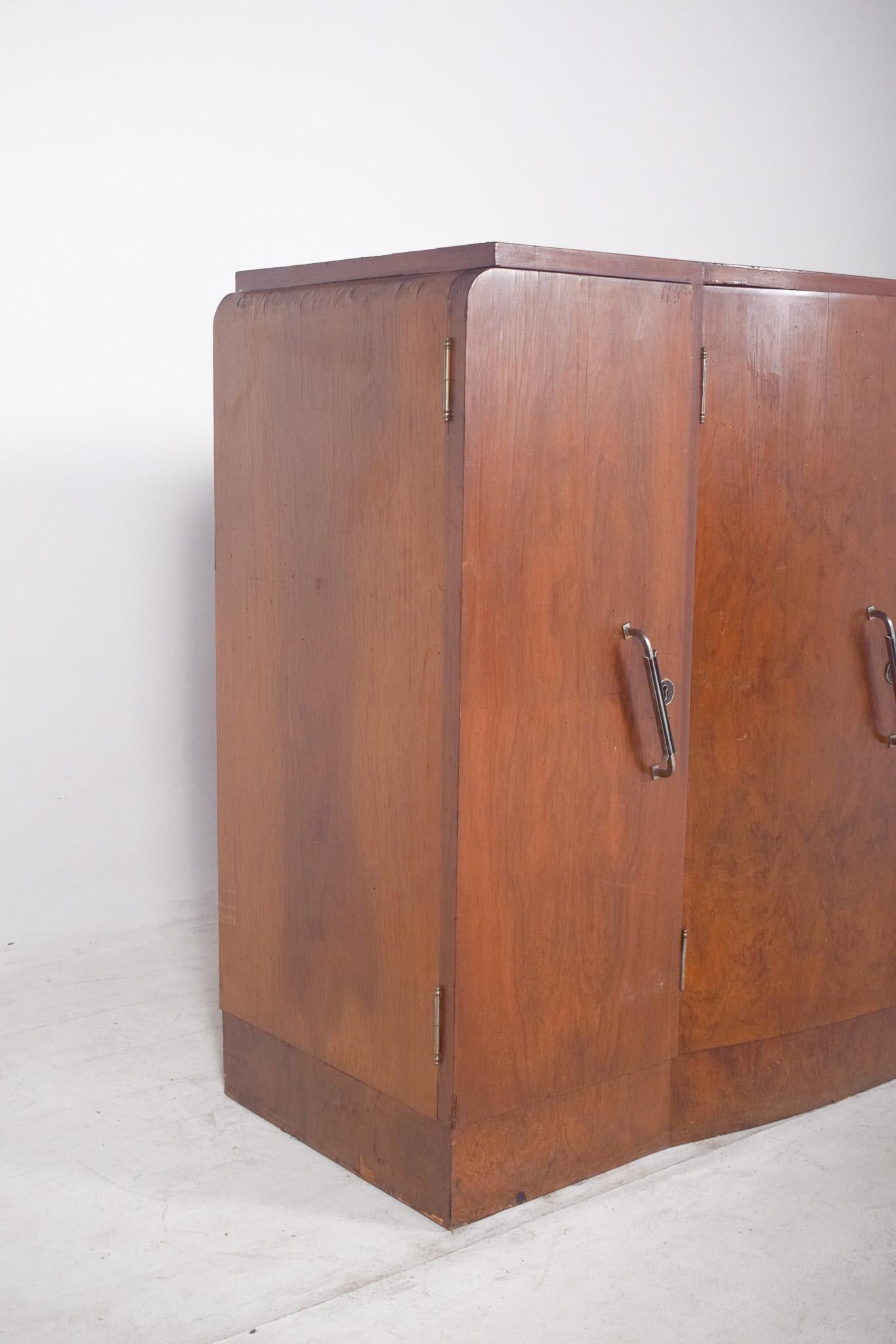 Art Deco Antique Portuguese Deco- Style Four-Door Sideboard For Sale