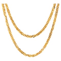 Antique Portuguese Fancy Link Chain Necklace 19k Yellow Gold 38" Extra Long