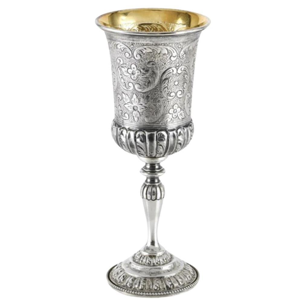 Antica coppa a calice portoghese in argento massiccio 833 / 173 gr in vendita