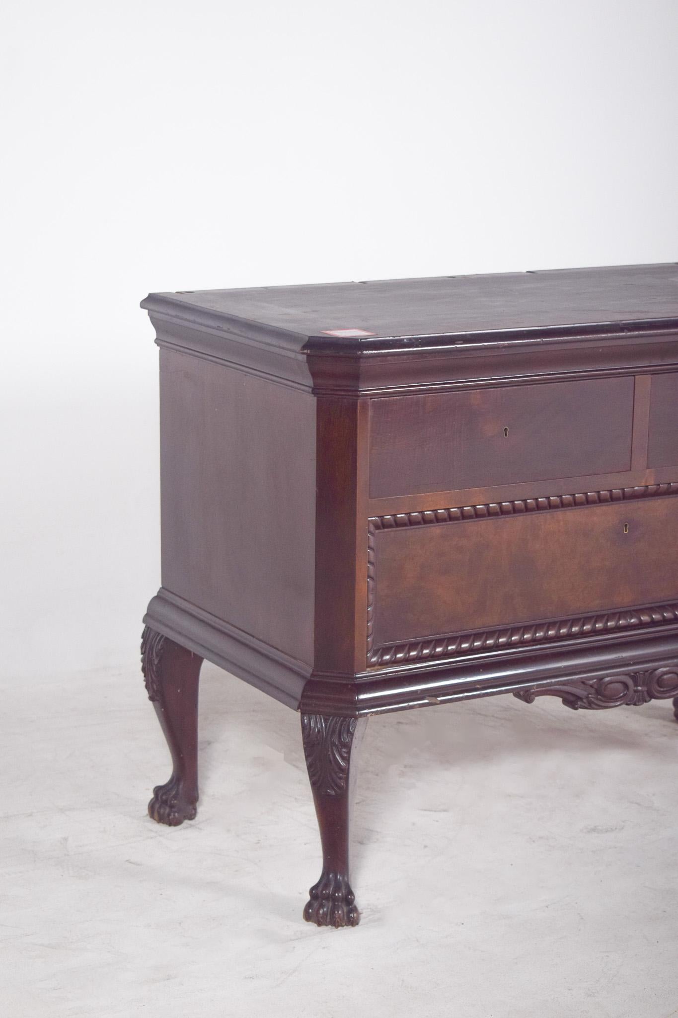 Late Victorian Antique Portuguese Half Chest of Drawers For Sale