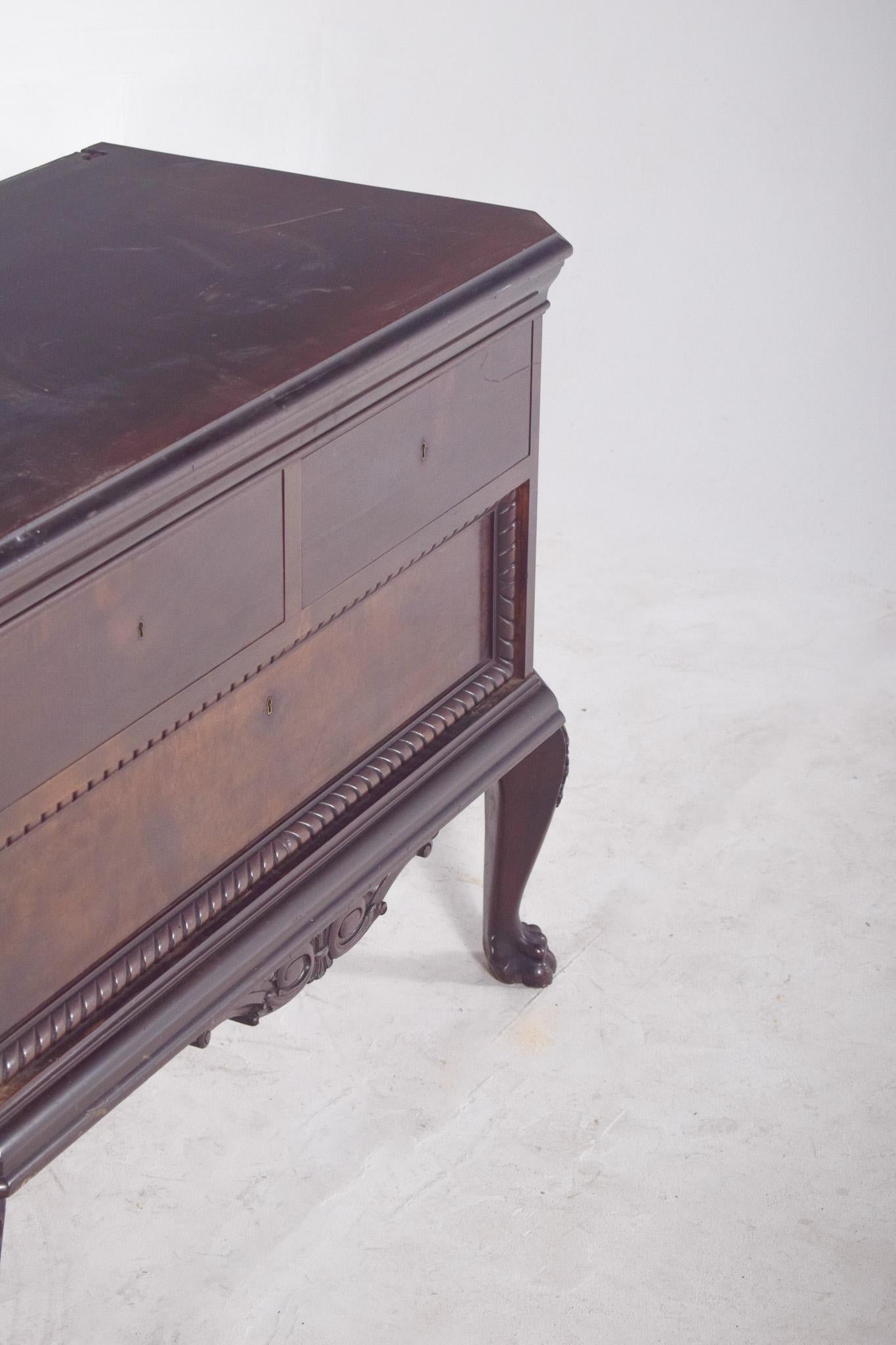 Wood Antique Portuguese Half Chest of Drawers For Sale