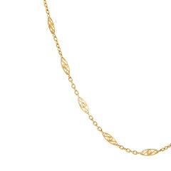 Antique Portuguese Long Guard Chain Necklace 19k Yellow Gold 74" Extra Long