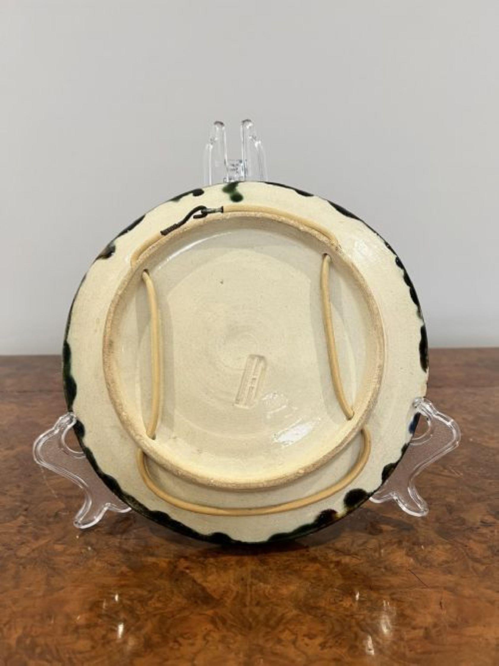 Antique Portuguese majolica palsy ware crab wall plate In Good Condition In Ipswich, GB