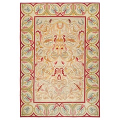 Antiker portugiesischer Nadelspitze-Teppich mit bunten Blumenmustern - Rug & Kilim