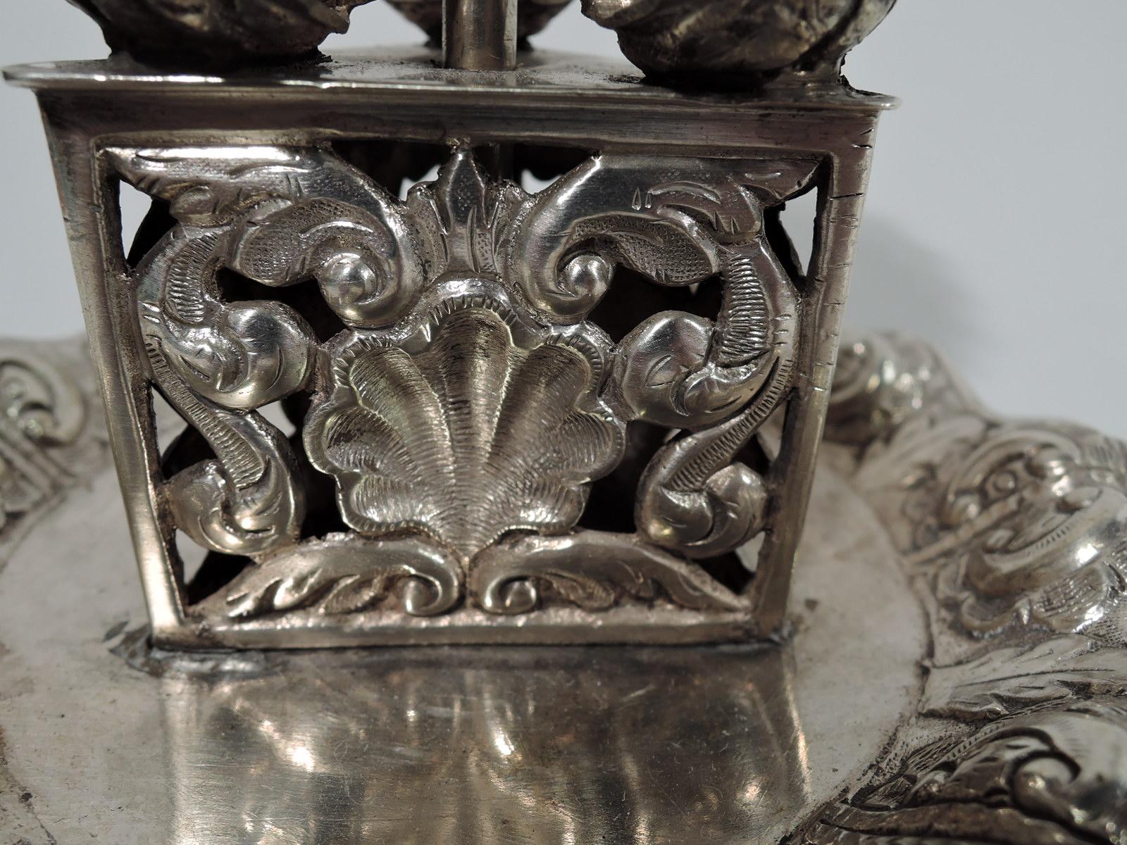 Antique Portuguese Neoclassical Silver Toothpick Holder In Good Condition In New York, NY