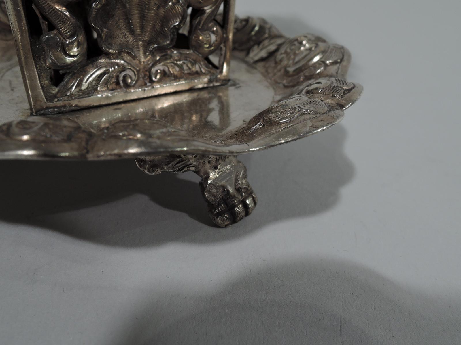 19th Century Antique Portuguese Neoclassical Silver Toothpick Holder