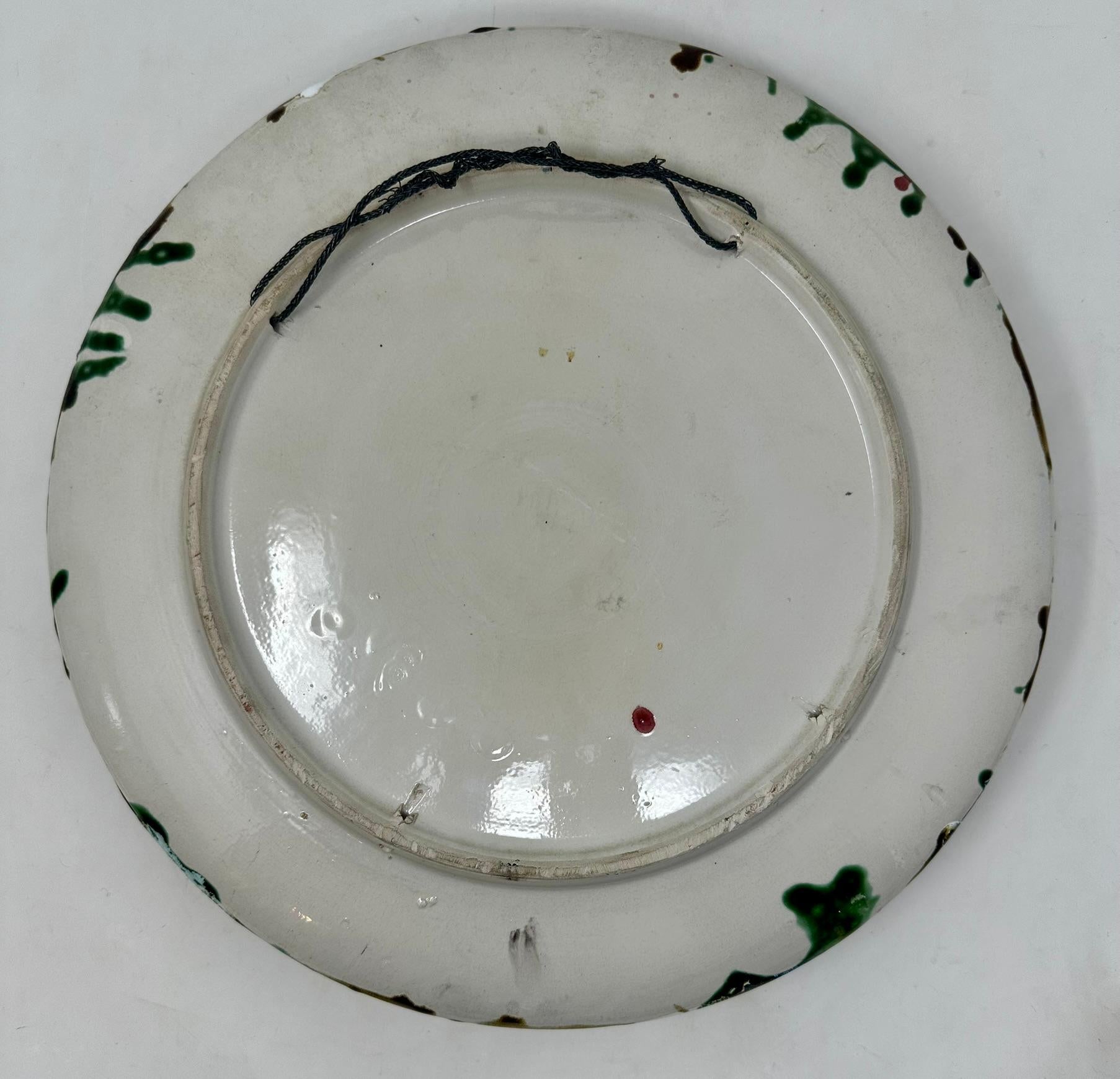 Antique Portuguese Palissy-Ware Pottery Lobster Seafood Plate, Circa 1950. For Sale 1