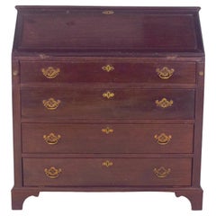 Antique Portuguese Paper Chest of Drawers in Dark Wood