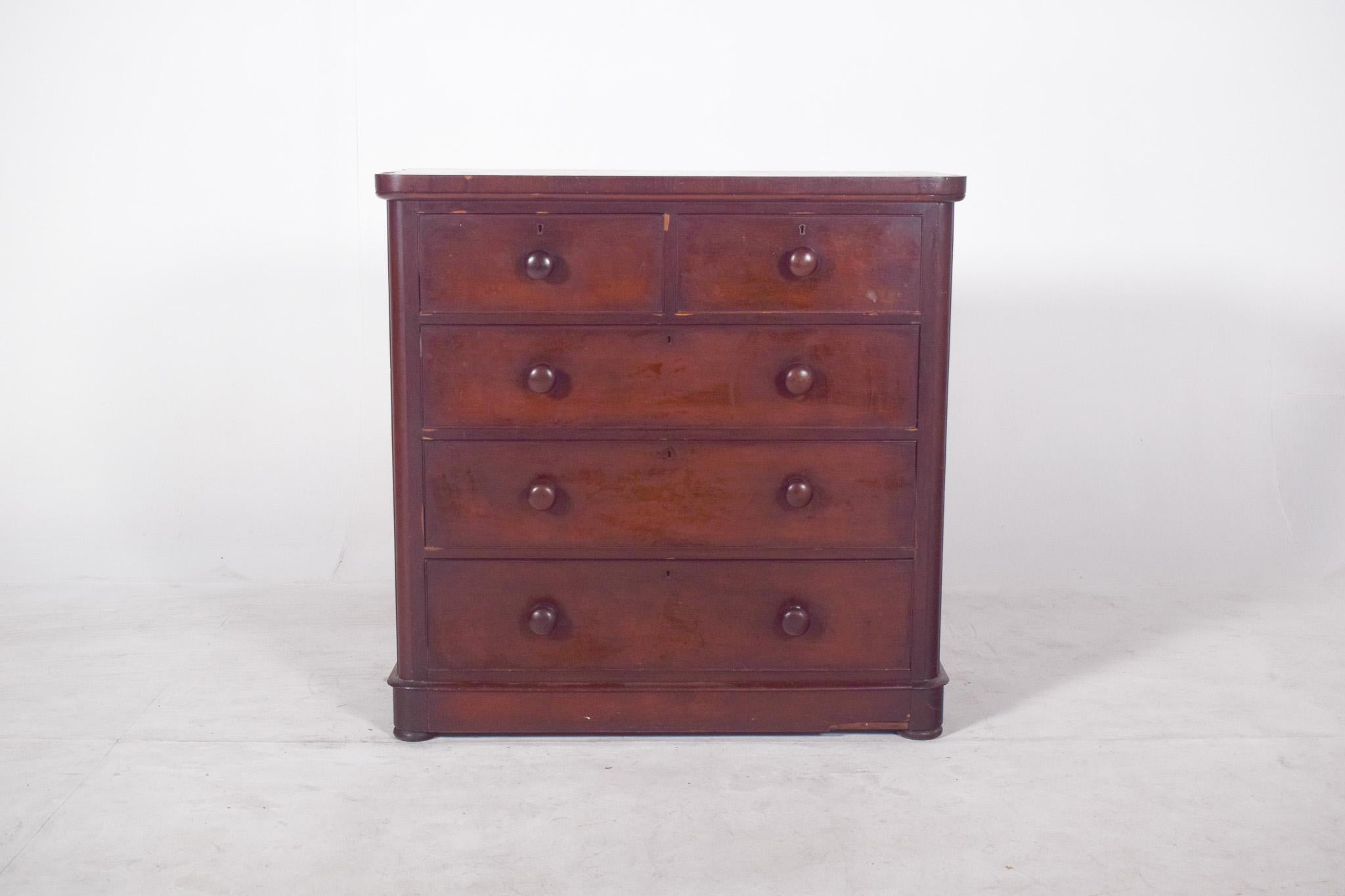 Late Victorian Antique Portuguese Romantic Chest of Drawers For Sale