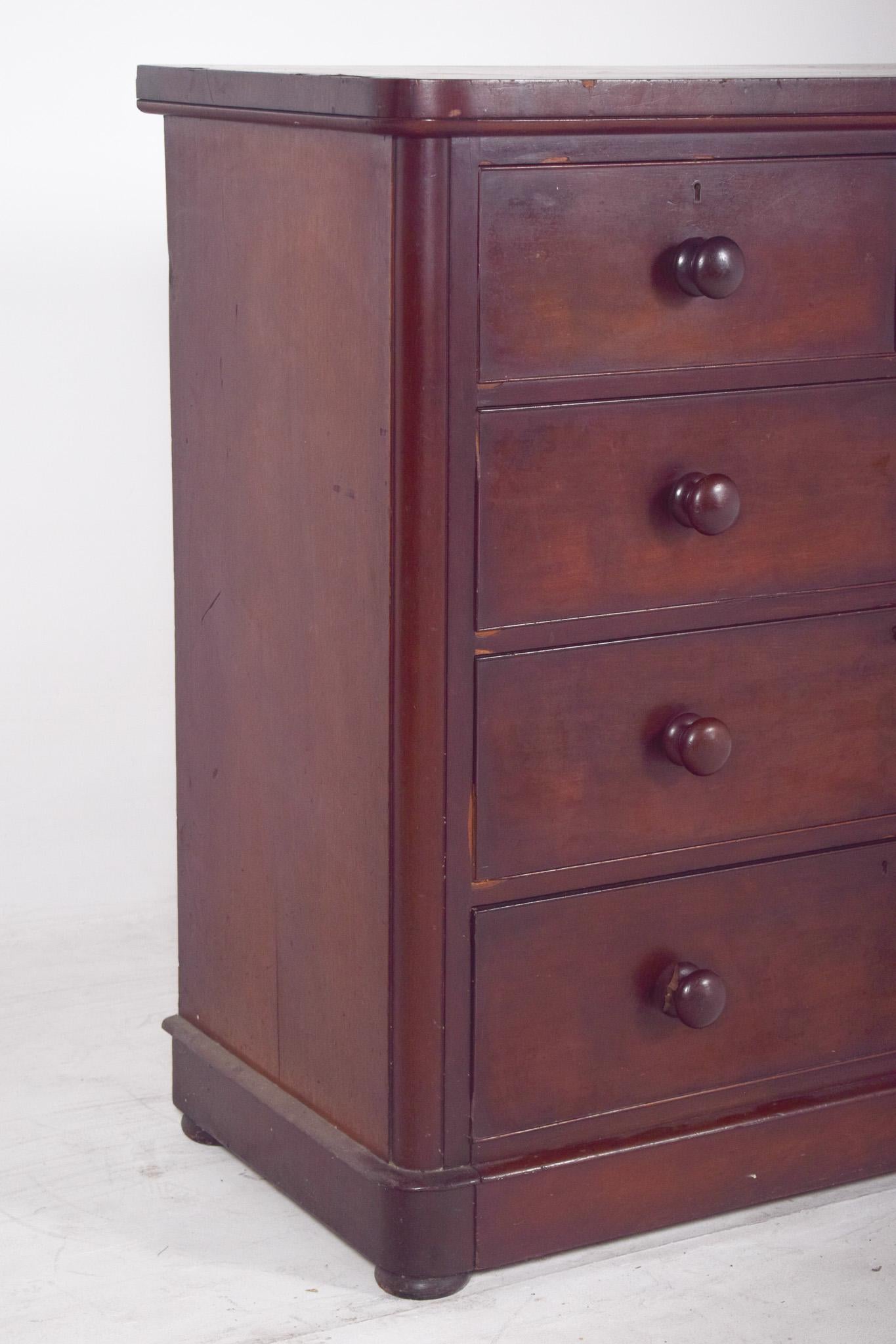19th Century Antique Portuguese Romantic Chest of Drawers For Sale