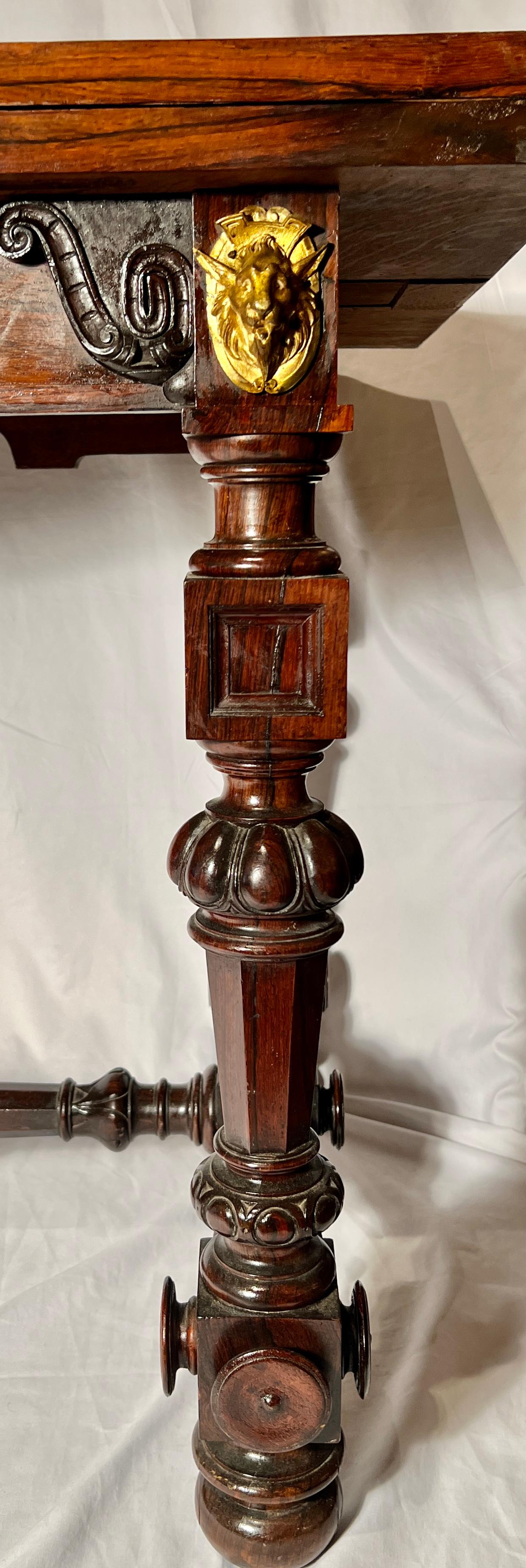 Antigua mesa portuguesa de palosanto con cajones en Bueno estado para la venta en New Orleans, LA