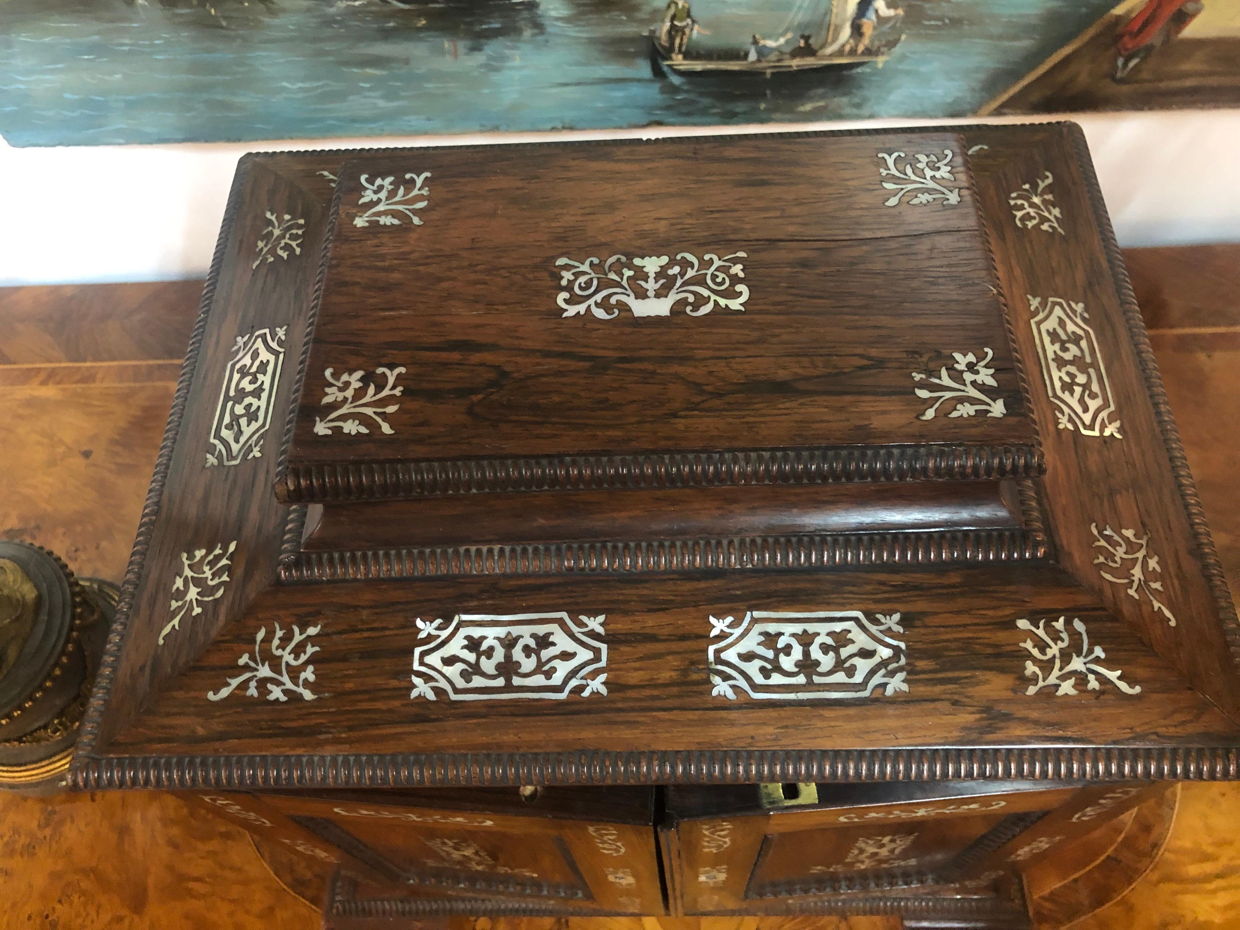 Antique Portuguese Rosewood Table Cabinet 2