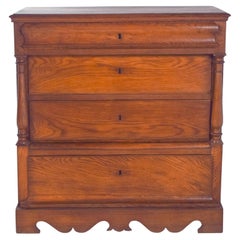 Antique Portuguese Rustic Oak Chest of Drawers