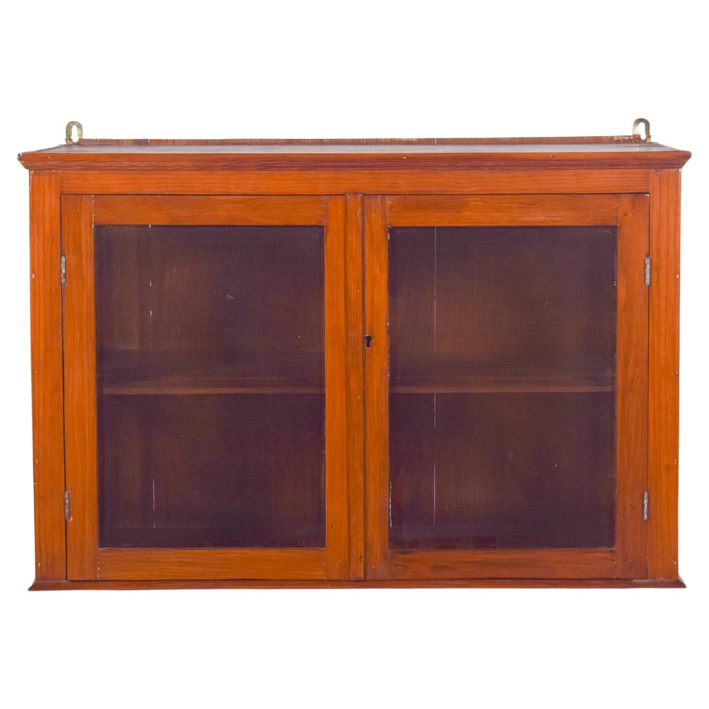 Antique Portuguese Rustic Wall Cabinet For Sale