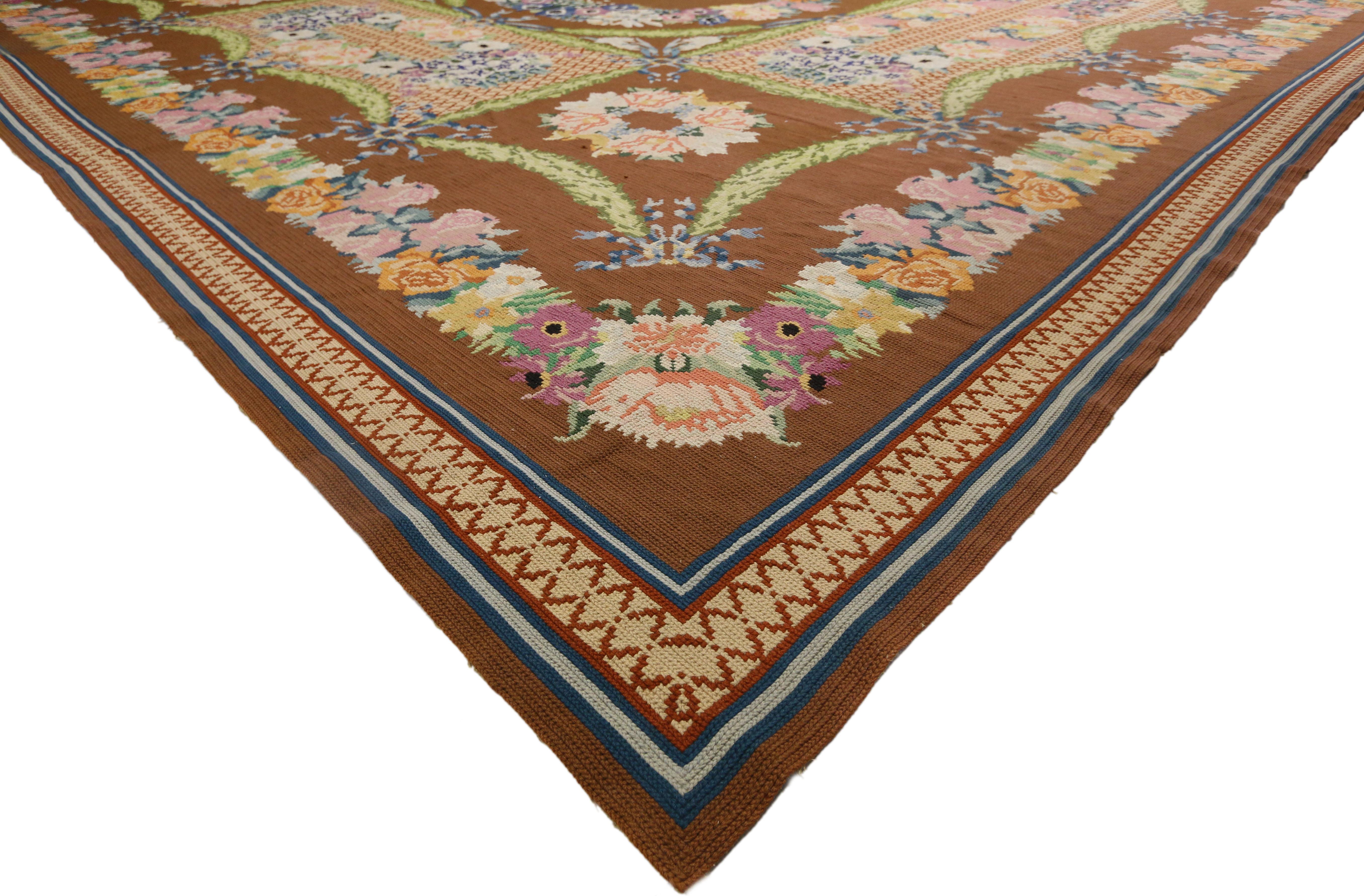 Antique Portuguese Savonnerie Needlepoint Palace Rug with French ...