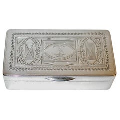 Antique Portuguese Silver 3 Compartment Snuff Box, Dated circa 1810-1818, Oporto