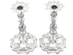 Antique Portuguese Silver Candlesticks 1900