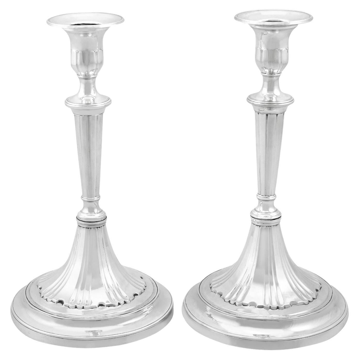 Antique Portuguese Silver Candle Holders For Sale