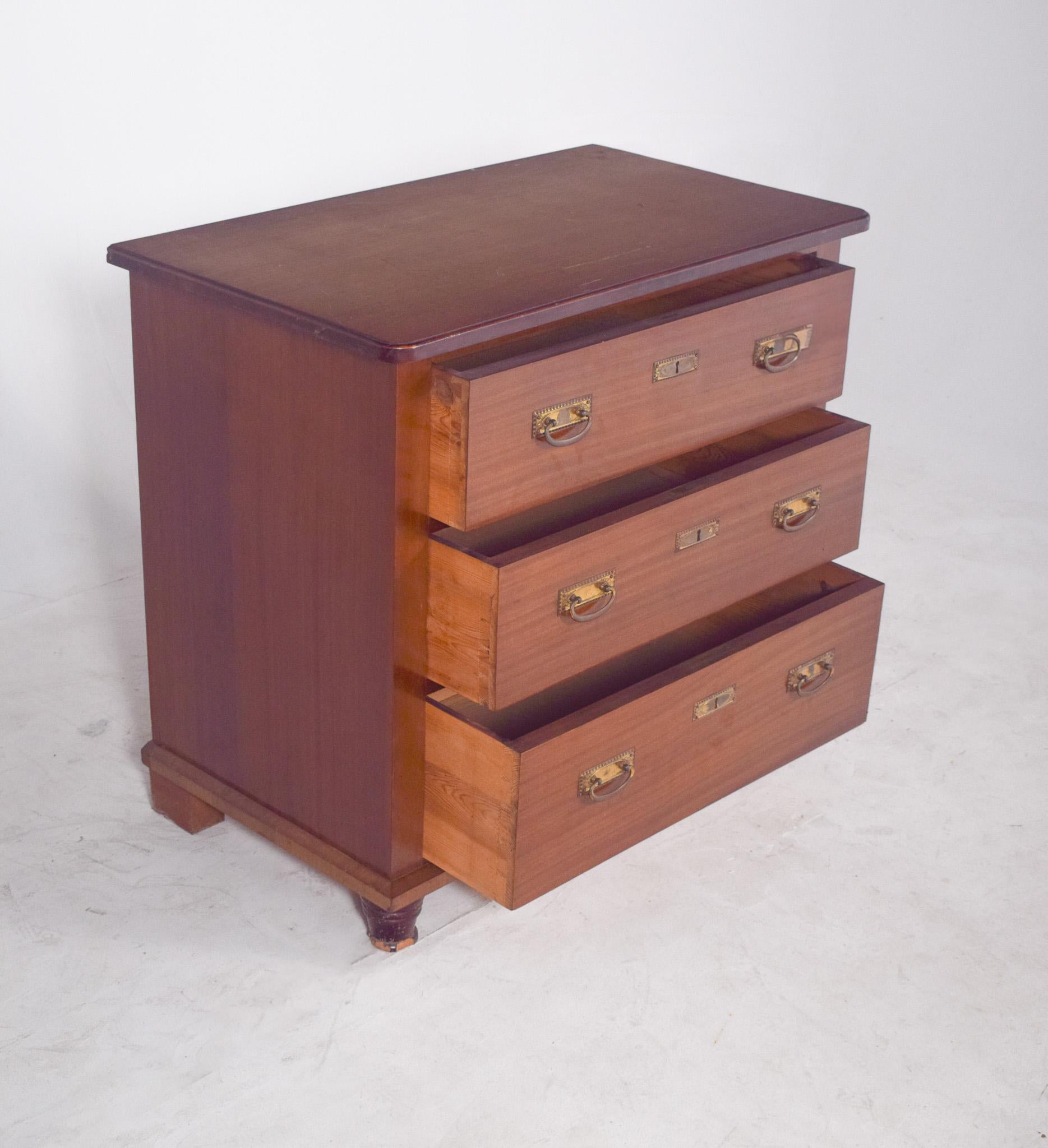 Wood Antique Portuguese Small Chest of Drawers For Sale