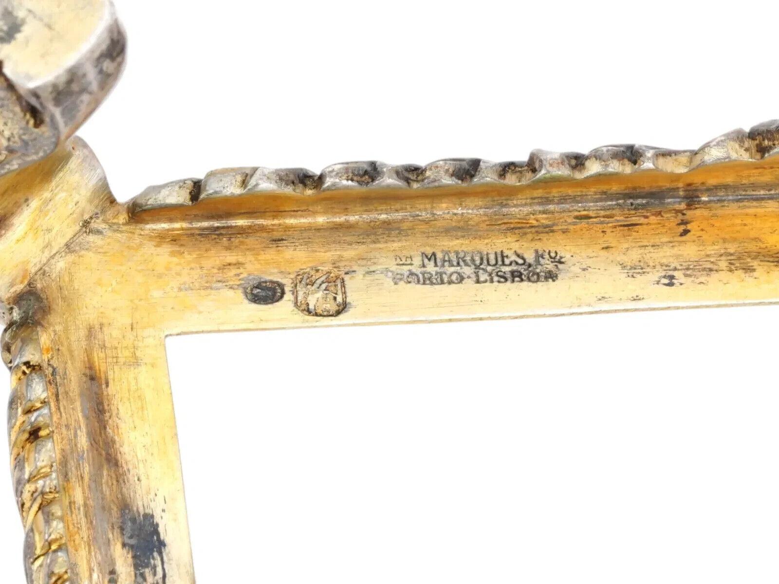 Caja portuguesa antigua de plata de ley con soporte Plata esterlina en venta