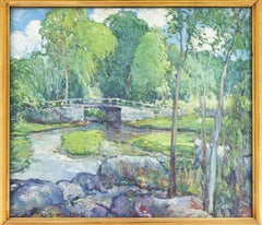 Antique Post Impressionist Framed Oil Board Painting Signed Charles Reiffel 1930