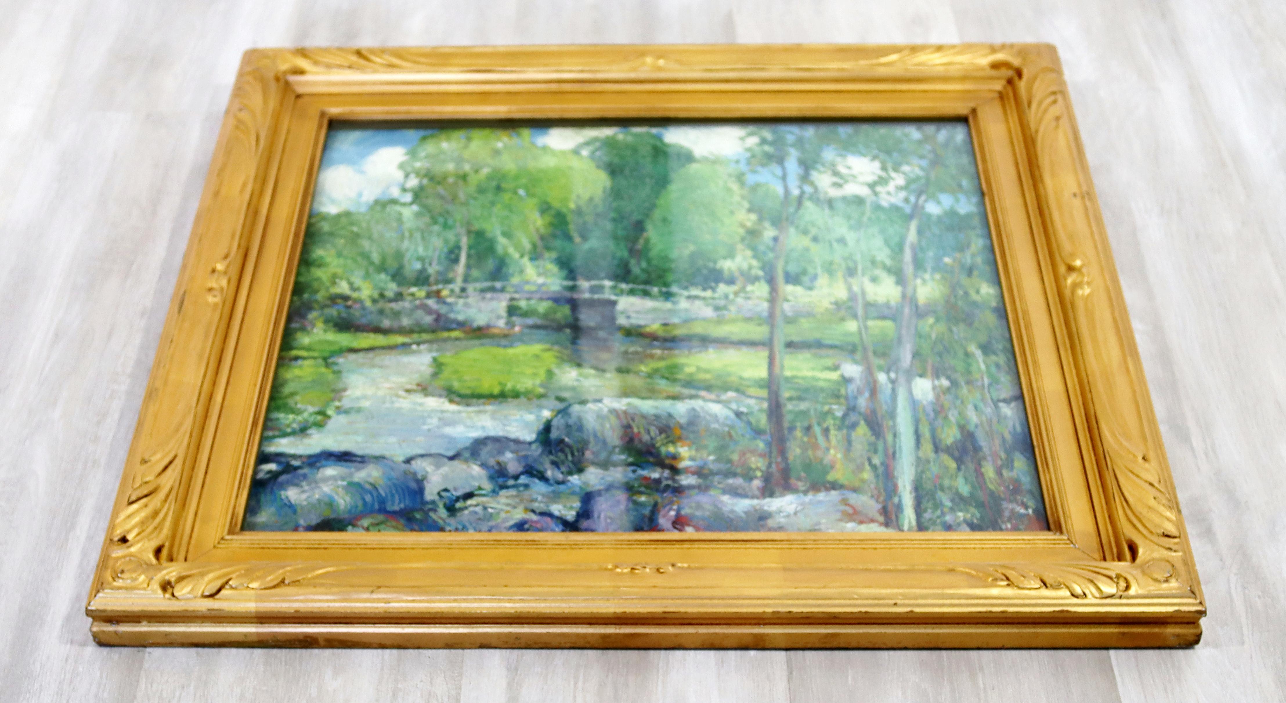 Antique Post Impressionist Framed Oil Board Painting Signed Charles Reiffel 1930 In Good Condition In Keego Harbor, MI