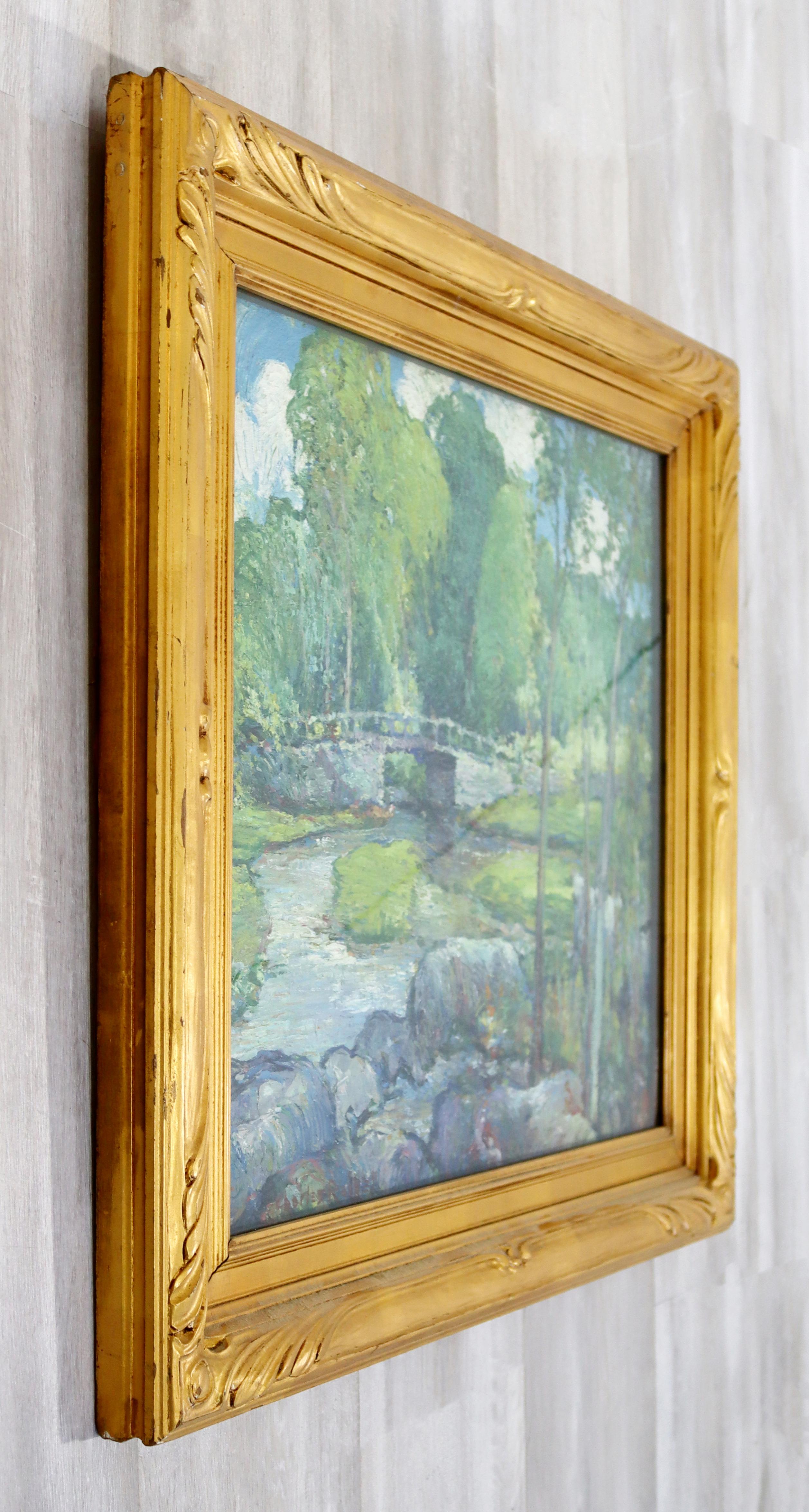 Mid-20th Century Antique Post Impressionist Framed Oil Board Painting Signed Charles Reiffel 1930