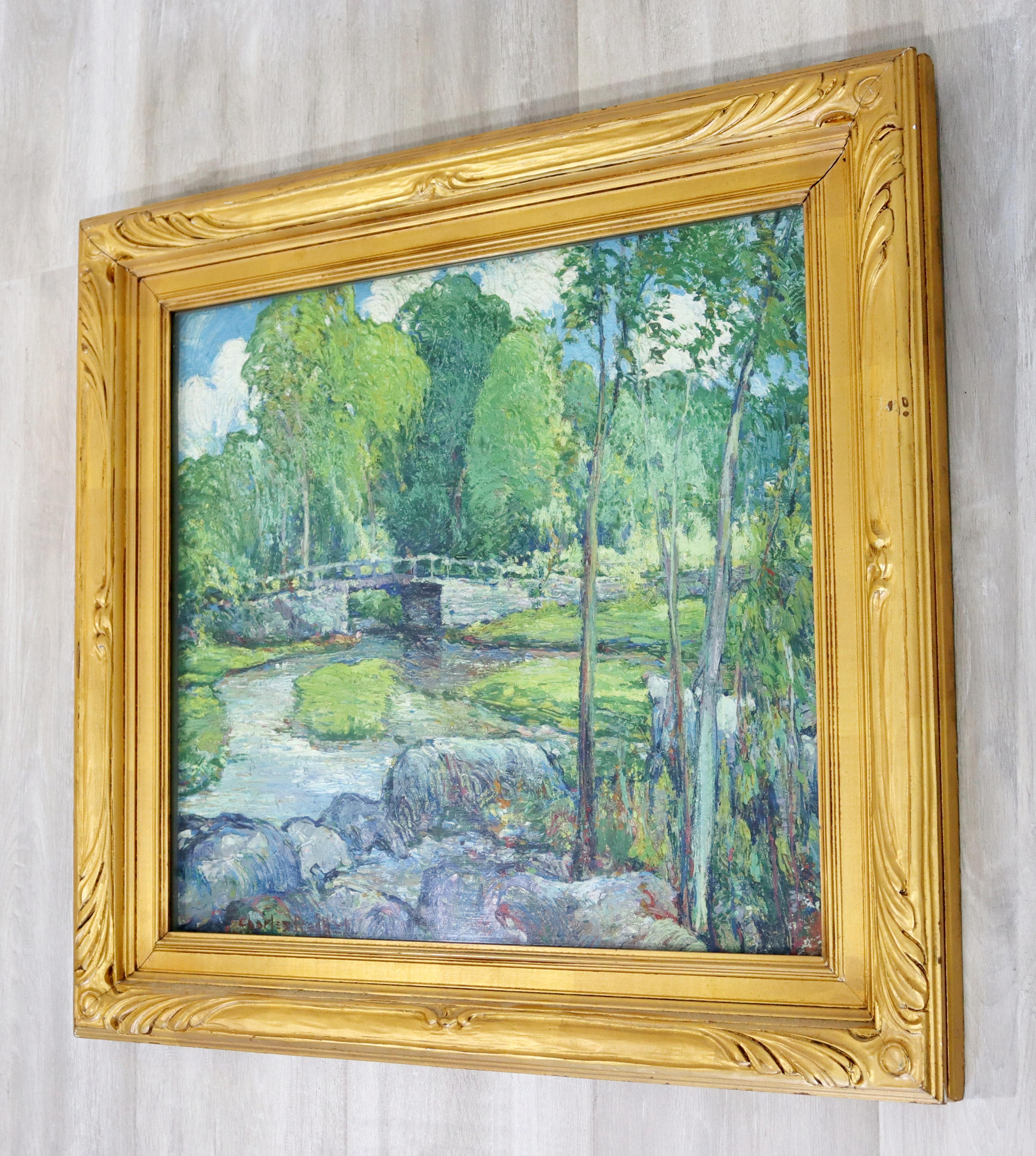 Antique Post Impressionist Framed Oil Board Painting Signed Charles Reiffel 1930 1
