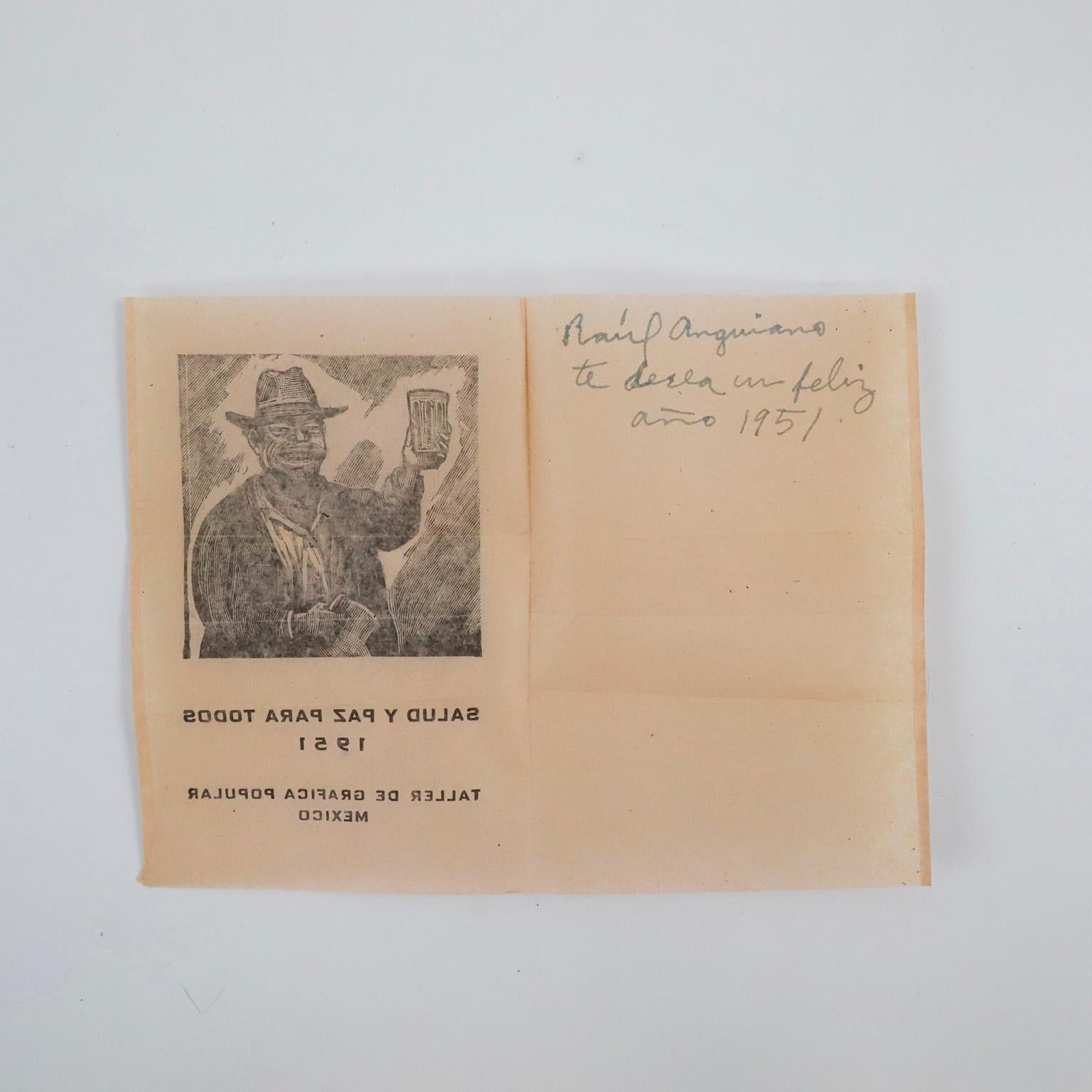 Other Antique Postcard Signed by Raul Anguiano, 1951