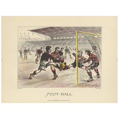 Antique Poster of a Soccer Match by Dorfinant, circa 1930