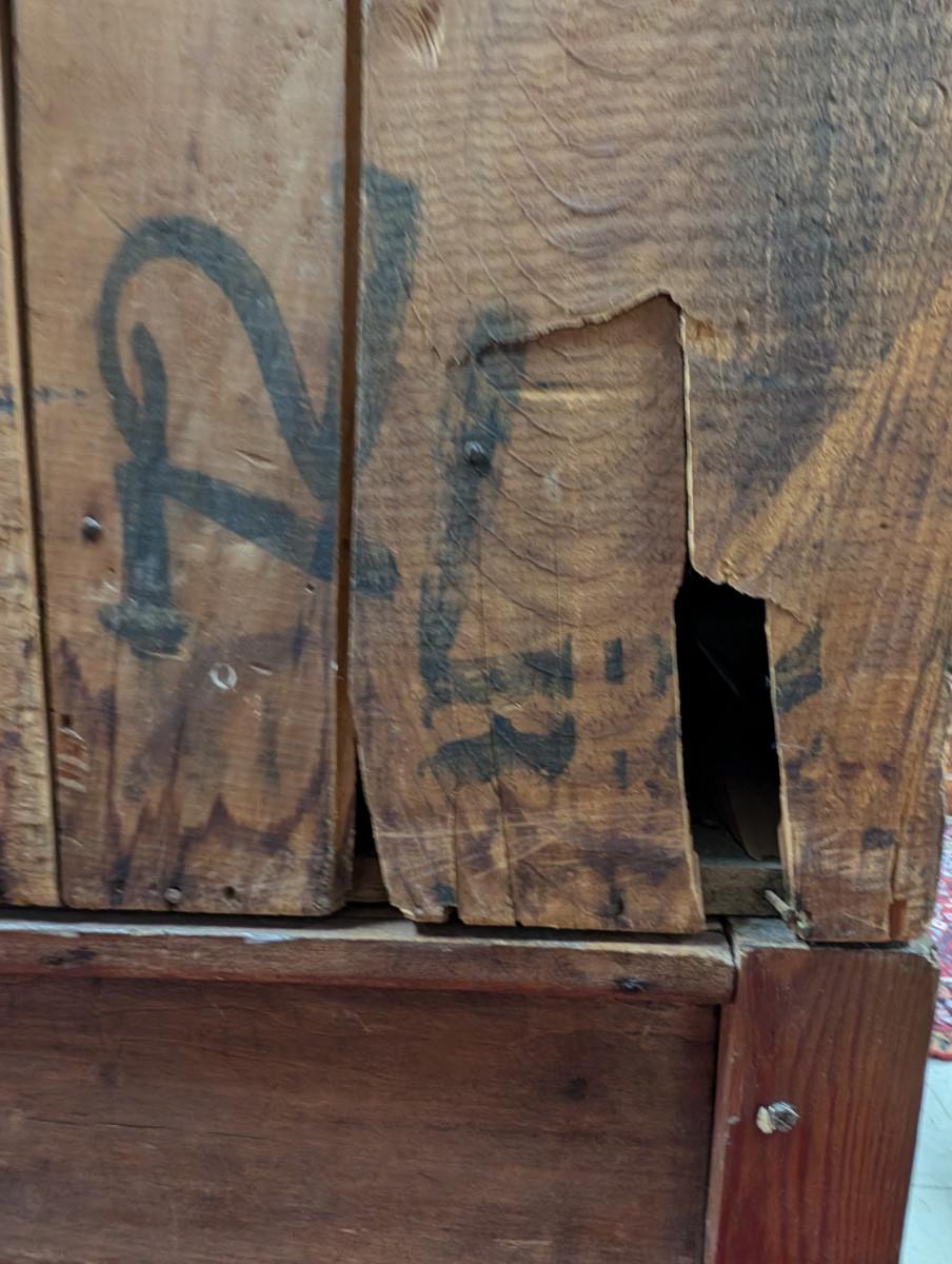 Escritorio antiguo de correos, nogal macizo 11