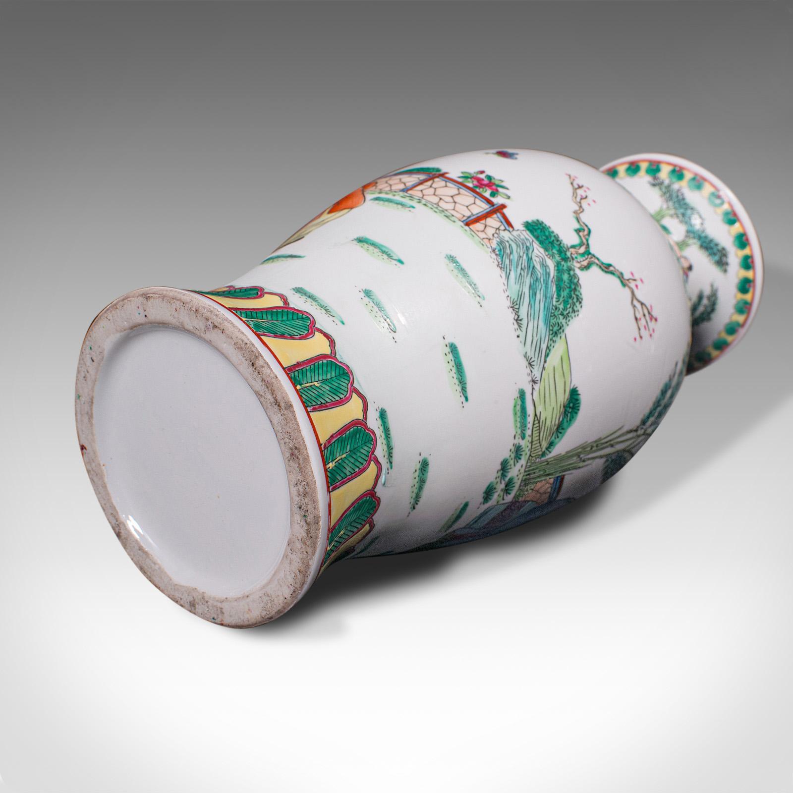 Antique Posy Vase, Chinese, Ceramic, Baluster, Hand Painted, Victorian, C.1900 For Sale 7