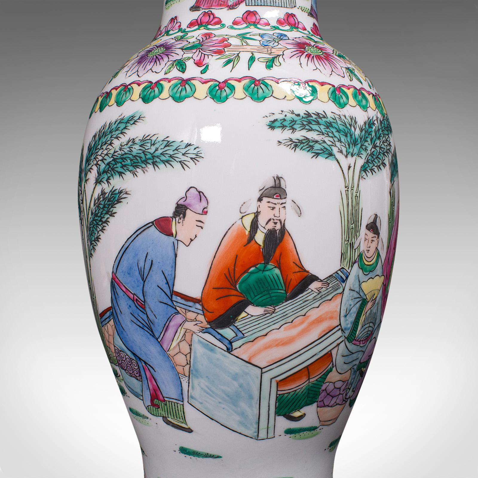 Antique Posy Vase, Chinese, Ceramic, Baluster, Hand Painted, Victorian, C.1900 For Sale 4