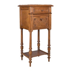 Antique Pot Cupboard, French, Marble Top, Bedside Cabinet, Nightstand circa 1900