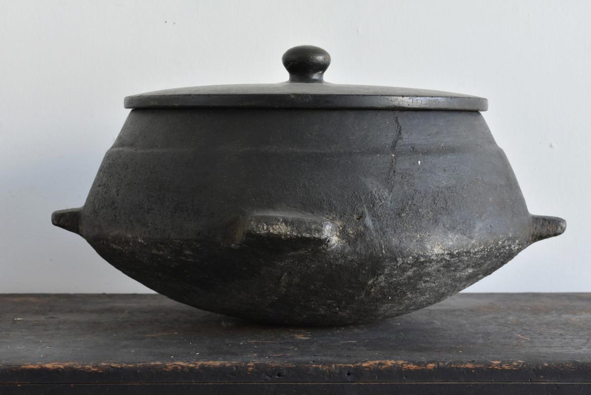 Antique Pot Made of Korean Stone 19th Century/ Rare Vase / Wabi-Sabi / Mingei 5