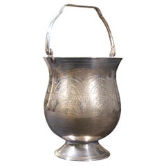 Antique Potpourri Jug, English, Silver Plate, Decorative Pot, Bucket, Edwardian