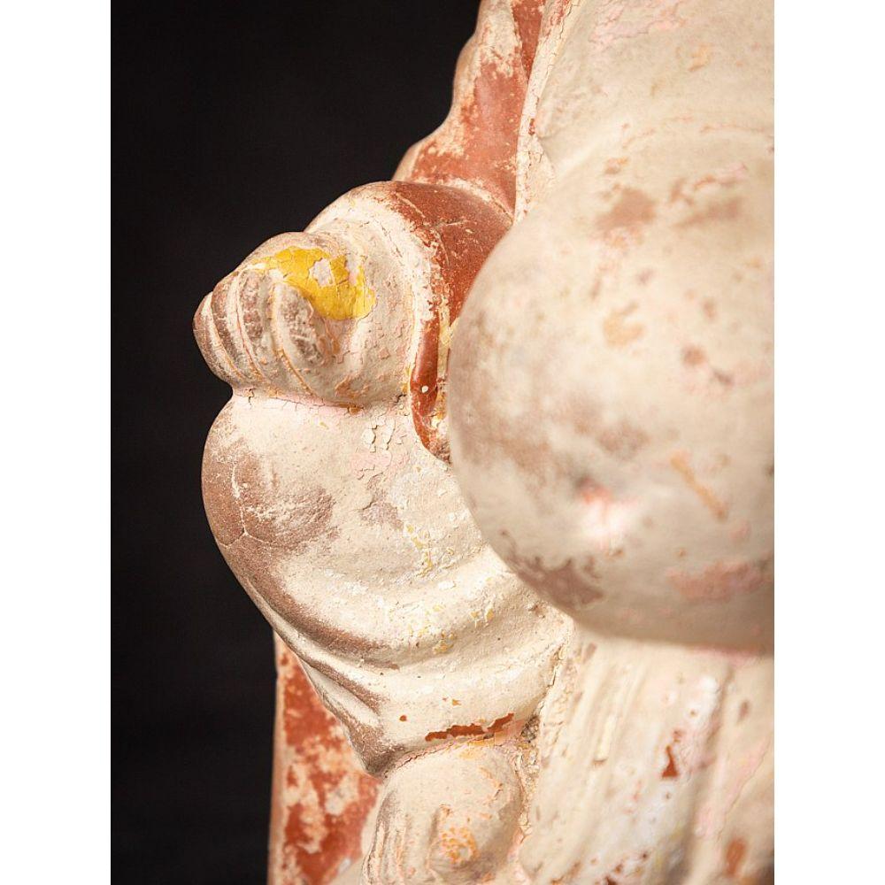 Antique Pottery Happy Buddha Statue from India For Sale 13